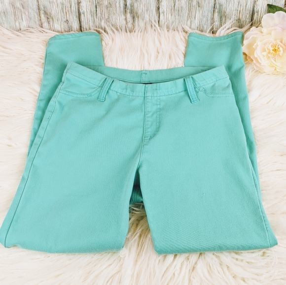 Faded Glory Denim - Faded Glory Green Aqua Cropped Jeggings Jeans Dd